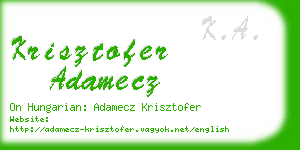 krisztofer adamecz business card